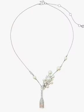 Kate Spade New York Cheers To That Statement Pendant Necklace Silver SOLD OUT